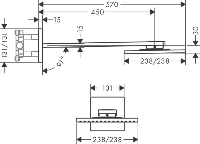 Купить купить верхний душ axor showersolutions 250 на 250 2jet с держателем арт. 35310350