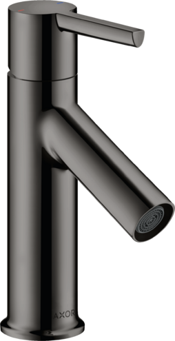 Купить купить смеситель для раковины axor starck 80, однорычажный, с рычаговой рукояткой, со сливным гарнитуром, полированный черный, хром арт. 10102330