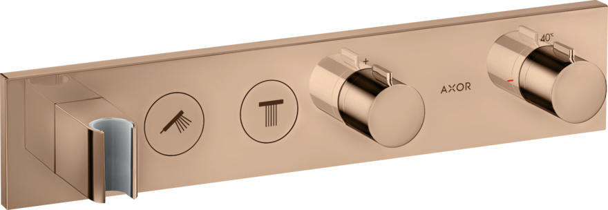 Купить купить термостат axor showersolutions select 460/90, для 2 потребителей, скрытого монтажа, полированное красное золото арт. 18355300