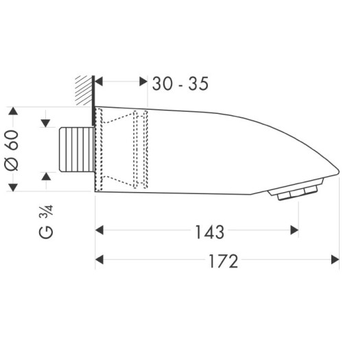 Купить купить излив на ванну axor carlton 3/4, хром арт. 11410000