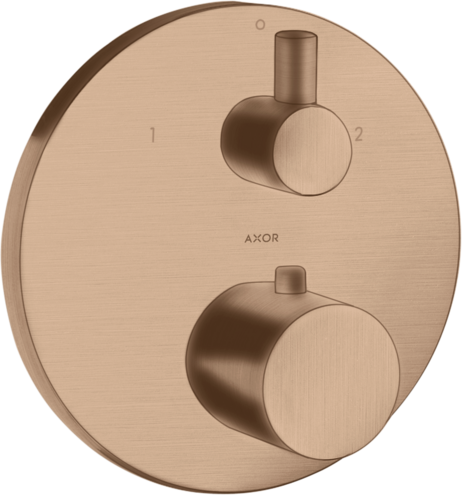 Купить купить термостат axor uno с запорным/переключающим вентилем, шлифованное красное золото арт. 38720310