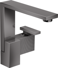 Смеситель для раковины AXOR Edge 190 со сливным клапаном Push-Open с алмазной огранкой, полированный черный, хром арт. 46021330