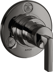 Запорный/переключающий вентиль AXOR Citterio Trio/Quattro с рычаговой рукояткой, полированный черный, хром арт. 39920330