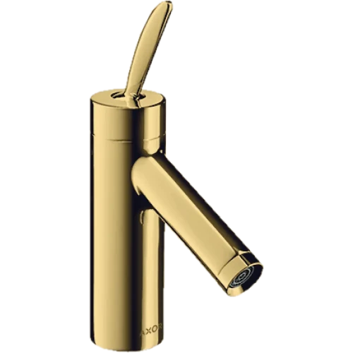 Купить купить смеситель для раковины axor starck 70, однорычажный, с не запираемым сливным набором, полированное золото арт. 10018990