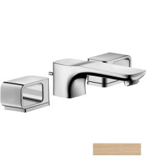 Смеситель для раковины Axor Urquiola 50, на 3 отверстия, с отдельными розетками, со сливным гарнитуром, шлифованная бронза арт. 11041140