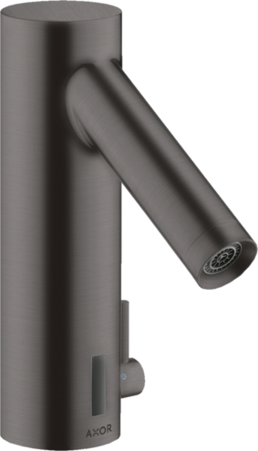 Купить купить смеситель для раковины электронный axor starck 90, с регулировкой температуры, питание от батареек, шлифованный черный, хром арт. 10101340
