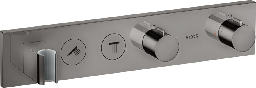 Купить купить термостат axor showersolutions select 460/90, для 2 потребителей, скрытого монтажа, полированный черный, хром арт. 18355330