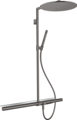Душевая система AXOR ShowerSolutions Showerpipe с термостатом 800 и верхним душем 350 1jet, шлифованный черный, хром арт. 27984340