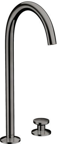 Купить купить смеситель для раковины axor select 260, на 2 отверстия, со сливным клапаном push-open, полированный черный, хром арт. 48060330