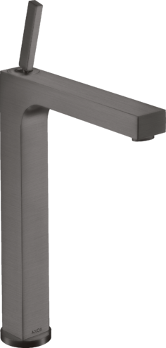 Купить купить смеситель для раковины axor citterio 280, с тонкой рукояткой, для накладной раковины, со сливным гарнитуром, матовый черный, хром арт. 39020340