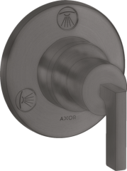 Запорный/переключающий вентиль AXOR Citterio Trio/Quattro с рычаговой рукояткой, матовый черный, хром арт. 39920340