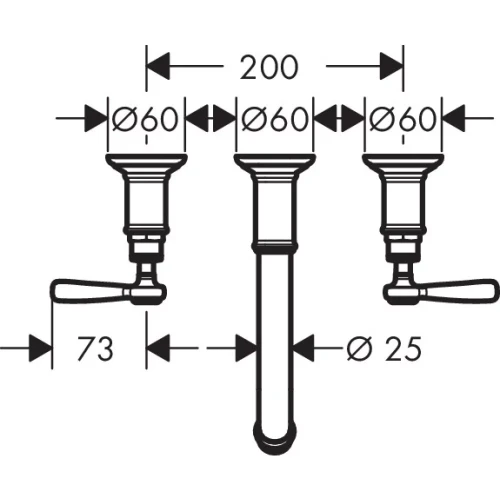 Купить купить смеситель на раковину axor montreux на 3 отверстия, скрытого монтажа, с изливом 165-225 мм, хром арт. 16534000