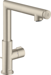 Смеситель для раковины AXOR Uno Select 220, со сливным гарнитуром, шлифованный никель арт. 45016820