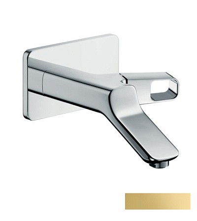 Купить купить смеситель для раковины axor urquiola, однорычажный, настенный, с изливом 200 мм, полированное золото арт. 11026990