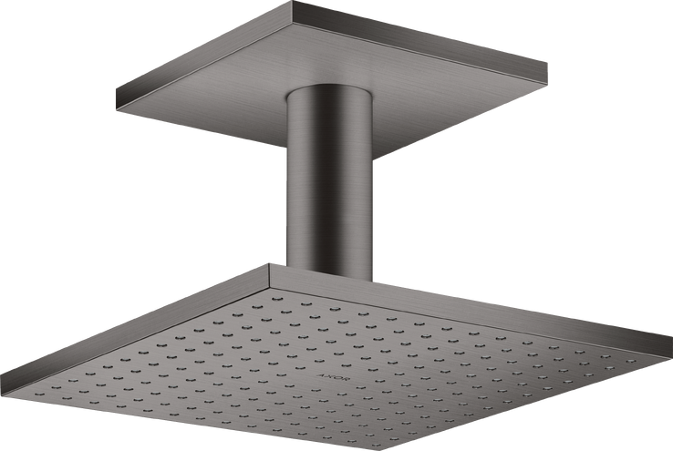 Купить купить верхний душ axor showersolutions 250/250 1jet, с потолочным подсоединением, шлифованный черный, хром арт. 35308340