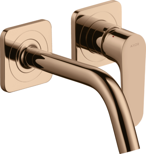 Купить купить смеситель для раковины настенный axor citterio m с изливом 167 мм, с отдельными розетками, полированное красное золото арт. 34113300