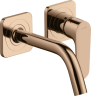 Купить купить смеситель для раковины настенный axor citterio m с изливом 167 мм, с отдельными розетками, полированное красное золото арт. 34113300