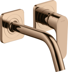 Смеситель для раковины настенный AXOR Citterio M с изливом 167 мм, с отдельными розетками, полированное красное золото арт. 34113300