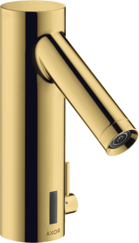 Купить купить смеситель для раковины электронный axor starck 90, с регулировкой температуры, питание от батареек, полированное золото арт. 10101990