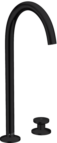 Купить купить смеситель для раковины axor select 260, на 2 отверстия, со сливным клапаном push-open, матовый черный арт. 48060670