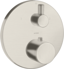 Термостат AXOR Uno с запорным/переключающим вентилем, сталь арт. 38720800