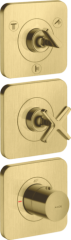 Модуль термостата 380/120 AXOR Citterio E для 3 потребителей, скрытого монтажа, с розетками, матовая латунь арт. 36704950