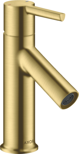 Купить купить смеситель для раковины axor starck 80, однорычажный, с рычаговой рукояткой, со сливным гарнитуром, шлифованная медь арт. 10102950