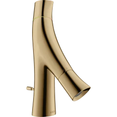 Смеситель для раковины Axor Starck Organic 50, с двумя рукоятками, для гостевой раковины, со сливным гарнитуром, полированная бронза арт. 12014130