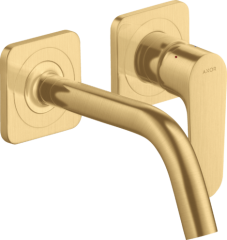 Смеситель для раковины настенный AXOR Citterio M с изливом 167 мм, с отдельными розетками, шлифованное золото арт. 34113250