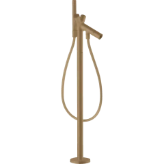 Смеситель для ванны напольный Axor Starck, c двумя рукоятками, шлифованная бронза арт. 10458140