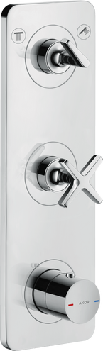 Купить купить модуль термостата 380/120 axor citterio e для 2 потребителей, скрытого монтажа, с панелью, хром арт. 36703000