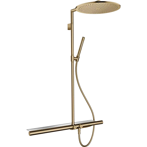 Купить купить душевая система axor showerpipe, с термостатом 800 и верхним душем, 350, 1 jet, полированная бронза арт. 27984130