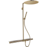 Купить купить душевая система axor showerpipe, с термостатом 800 и верхним душем, 350, 1 jet, полированная бронза арт. 27984130
