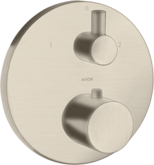 Термостат AXOR Uno с запорным/переключающим вентилем, шлифованный никель арт. 38720820