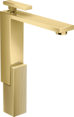 Смеситель для раковины AXOR Edge 280 со сливным клапаном Push-Open с алмазной огранкой, полированное золото арт. 46031990