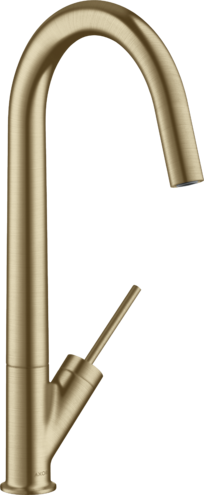 Купить купить смеситель для кухни axor starck 300, однорычажный, с поворотным изливом, шлифованная бронза арт. 10822140