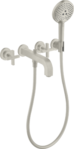 Купить купить смеситель для ванны axor citterio на 3 отверстия с крестообразными рукоятками, сталь арт. 39447800