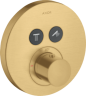 Купить купить термостат axor showerselect highflow для 2 потребителей, скрытого монтажа, круглый, шлифованное золото арт. 36723250