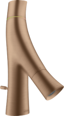 Смеситель для раковины Axor Starck Organic 50, с двумя рукоятками, для гостевой раковины, со сливным гарнитуром, шлифованное красное золото арт. 12014310