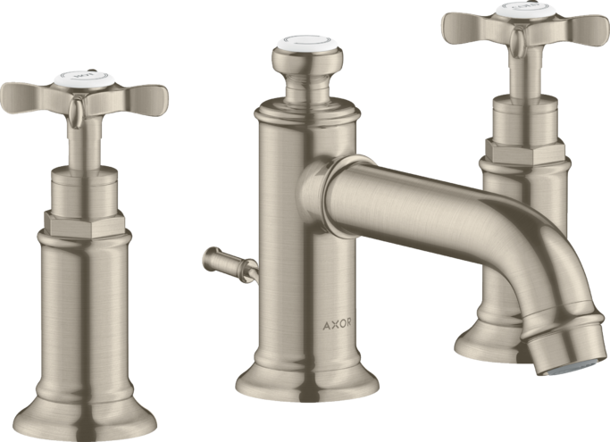 Купить купить смеситель для раковины axor montreux на 3 отверстия, 30, с крестообразными рукоятками, шлифованный никель арт. 16536820