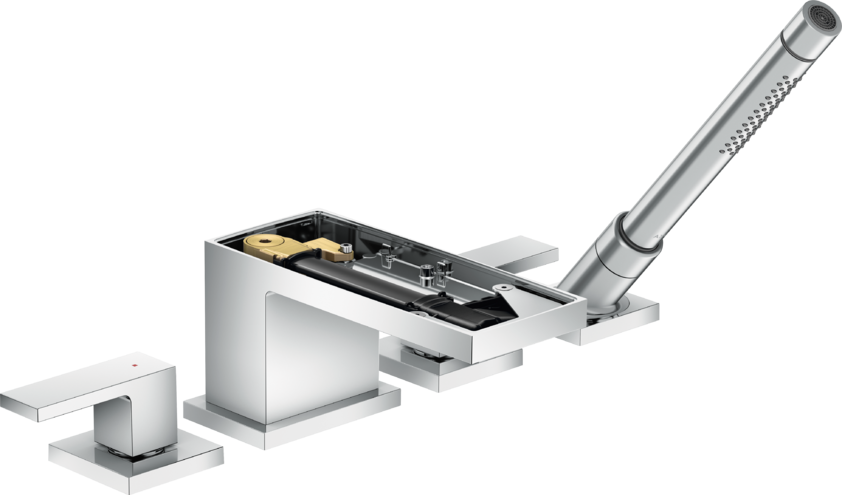 Купить купить смеситель на край ванны axor myedition на 4 отверстия без панели, хром арт. 47432000