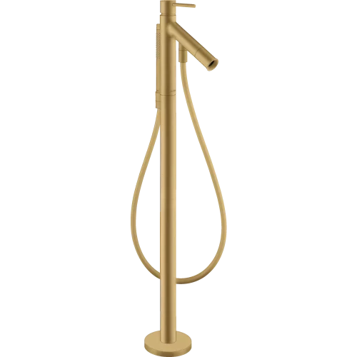 Купить купить смеситель для ванны напольный axor starck, c двумя рукоятками, шлифованное золото арт. 10458250