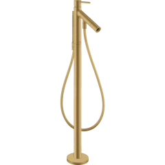 Смеситель для ванны напольный Axor Starck, c двумя рукоятками, шлифованное золото арт. 10458250