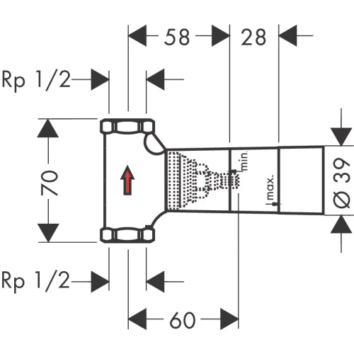 Купить купить скрытая часть запорного вентиля axor, шпиндельного, 52 л/мин арт. 16973180