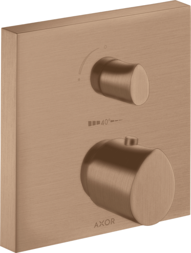 Купить купить термостат axor starck organic, с запорным/переключающим вентилем, шлифованное красное золото арт. 12716310