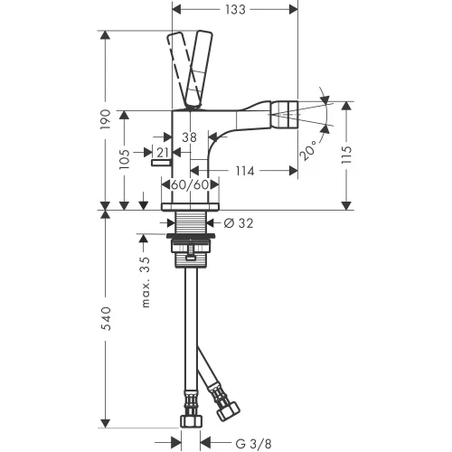 Купить купить смеситель для биде axor citterio e однорычажный, хром арт. 36120000