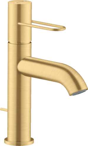 Купить купить смеситель для раковины axor uno 100 с рукояткой-петлей, со сливным гарнитуром, шлифованное золото арт. 38023250