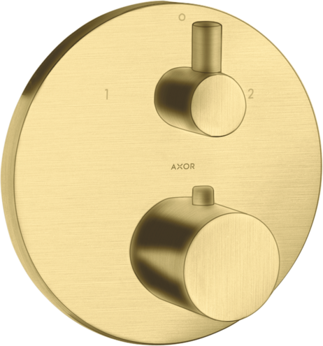 Купить купить термостат axor uno с запорным/переключающим вентилем, шлифованная медь арт. 38720950