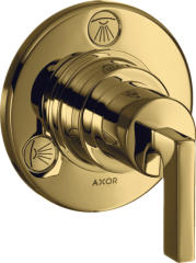 Запорный/переключающий вентиль AXOR Citterio Trio/Quattro с рычаговой рукояткой, полированное золото арт. 39920990