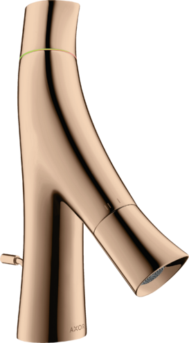 Купить купить смеситель для раковины axor starck organic 50, с двумя рукоятками, для гостевой раковины, со сливным гарнитуром, полированное красное золото арт. 12014300